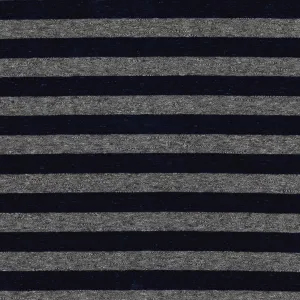 100% Organic Cotton  Single Jersey - Denim Grey Melange Stripe (2SP322)