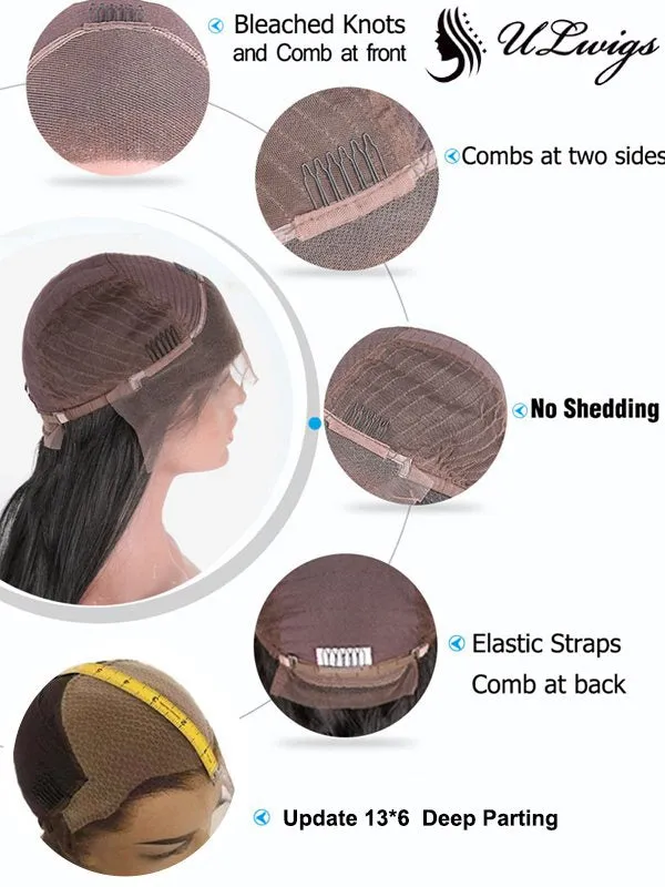 2020 New Rena Lace Front Bob Wig Brown Streaks With Bleached Knots ULWIGS128
