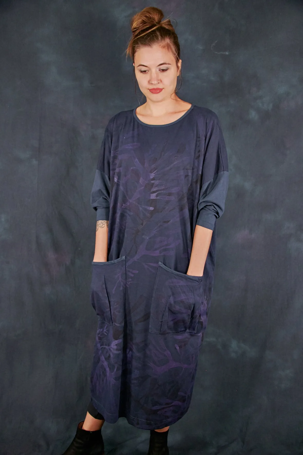 2303 Mariposa Dress Cotton Bamboo Blue Coal-P