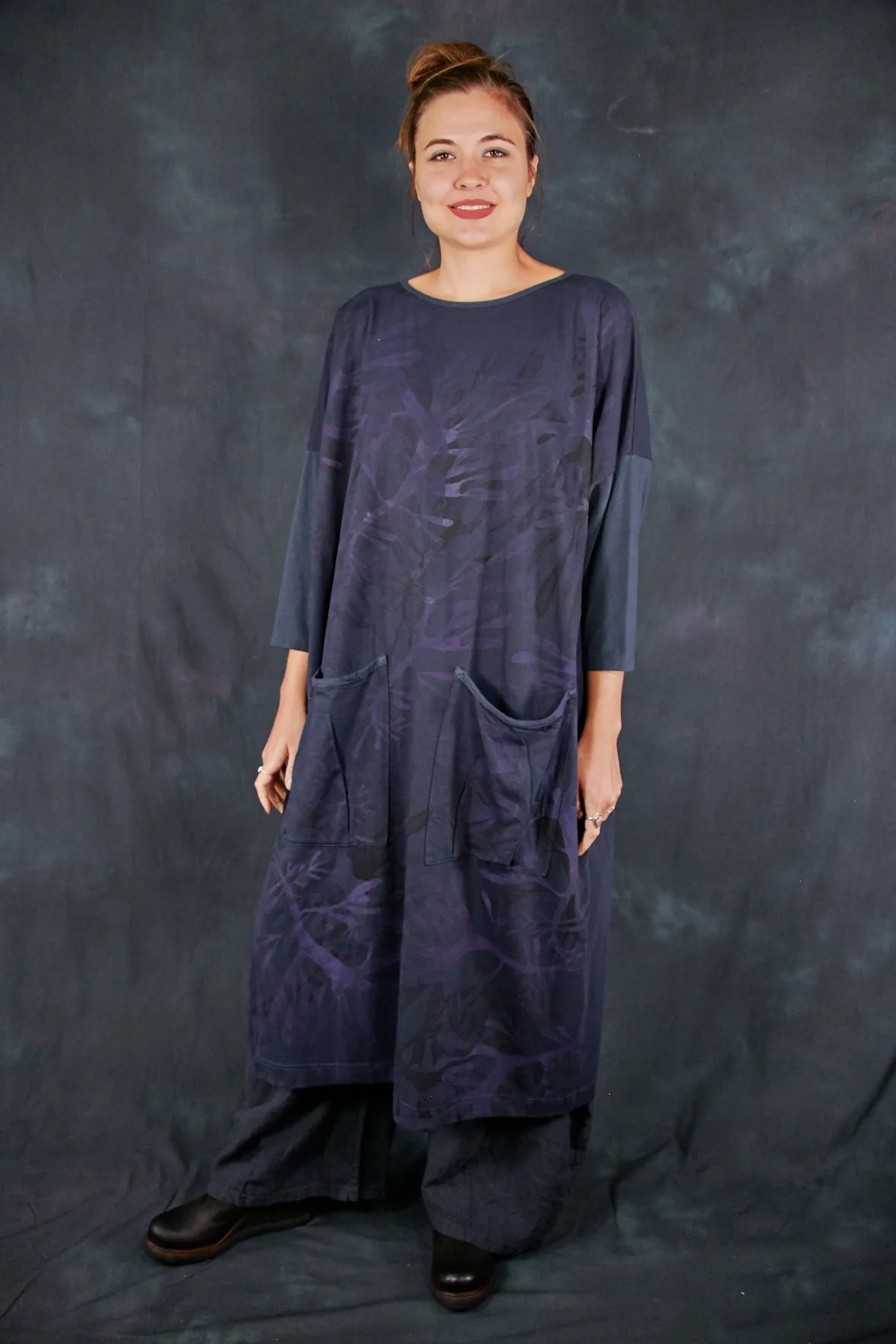 2303 Mariposa Dress Cotton Bamboo Blue Coal-P