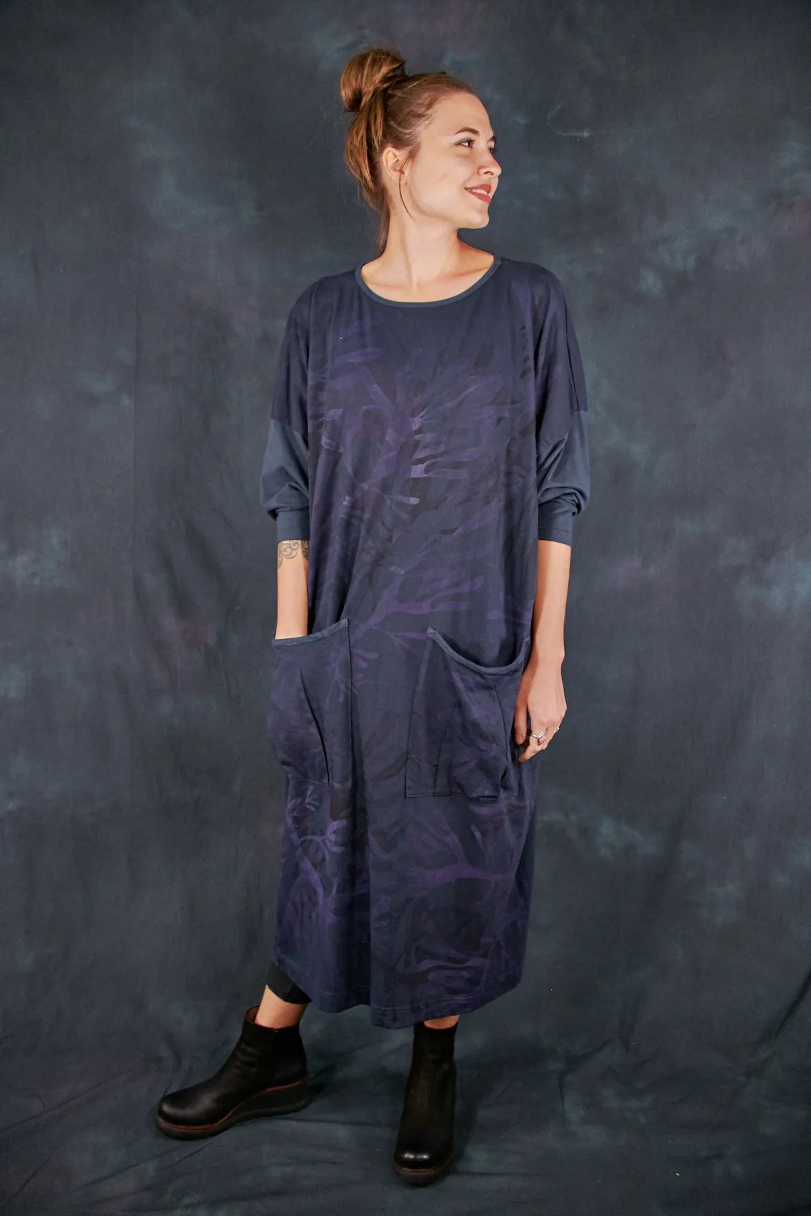 2303 Mariposa Dress Cotton Bamboo Blue Coal-P