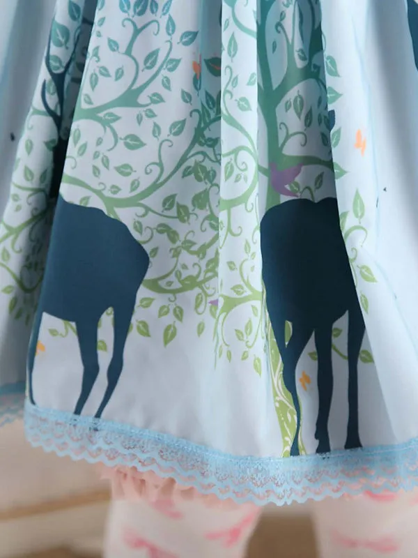 Angle Blue Lace Polyester Lolita Skirts