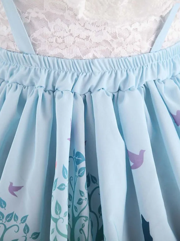 Angle Blue Lace Polyester Lolita Skirts