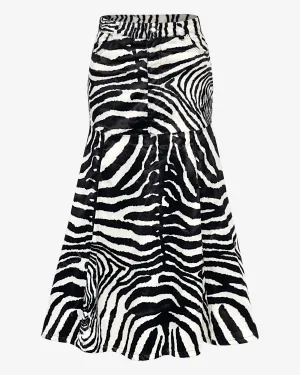 Animal  Printed Faux Fur Skirt