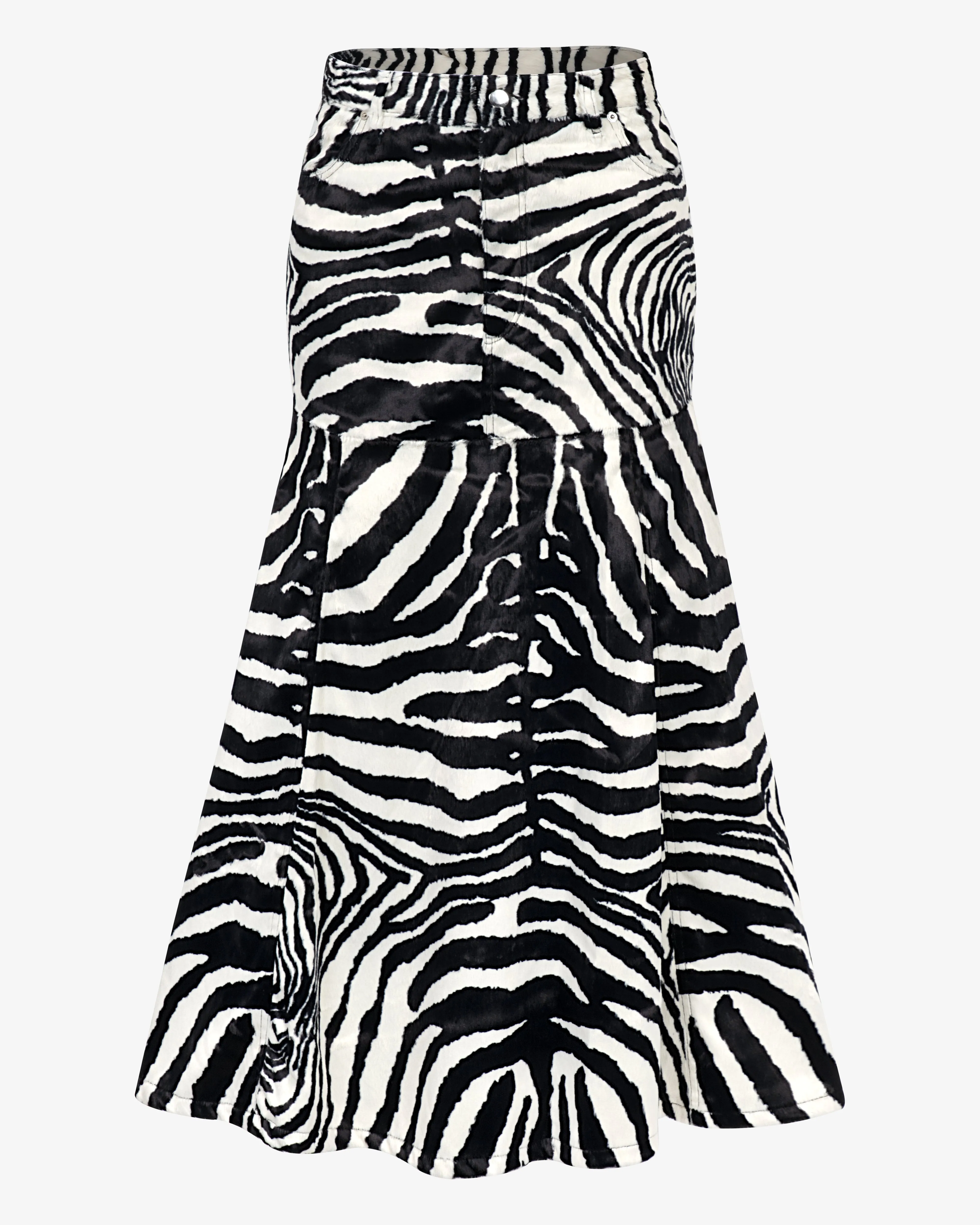 Animal  Printed Faux Fur Skirt