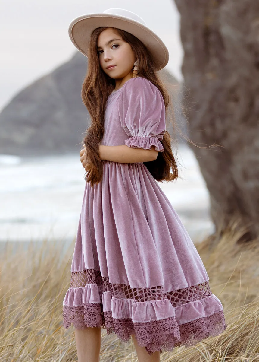 Arella Dress in Dusty Mauve