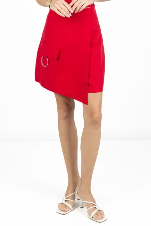 Aria High Waisted Skort In Cherry