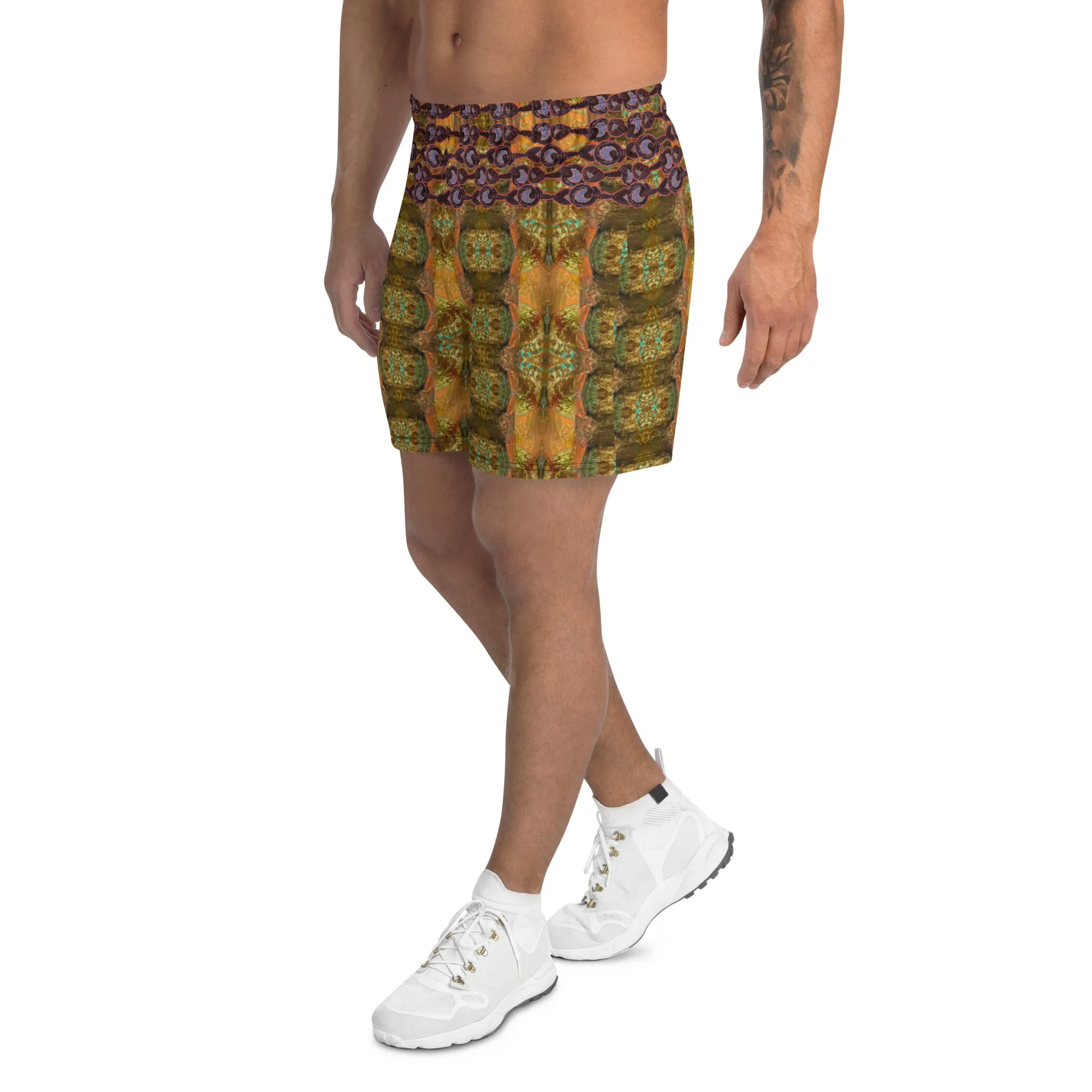 Athletic Long Shorts (Unisex)(Virilis/Muliebris)(Grail Night Rose Purple Logo) RJSTH@Fabric#6 RJSTHS2021 RJS