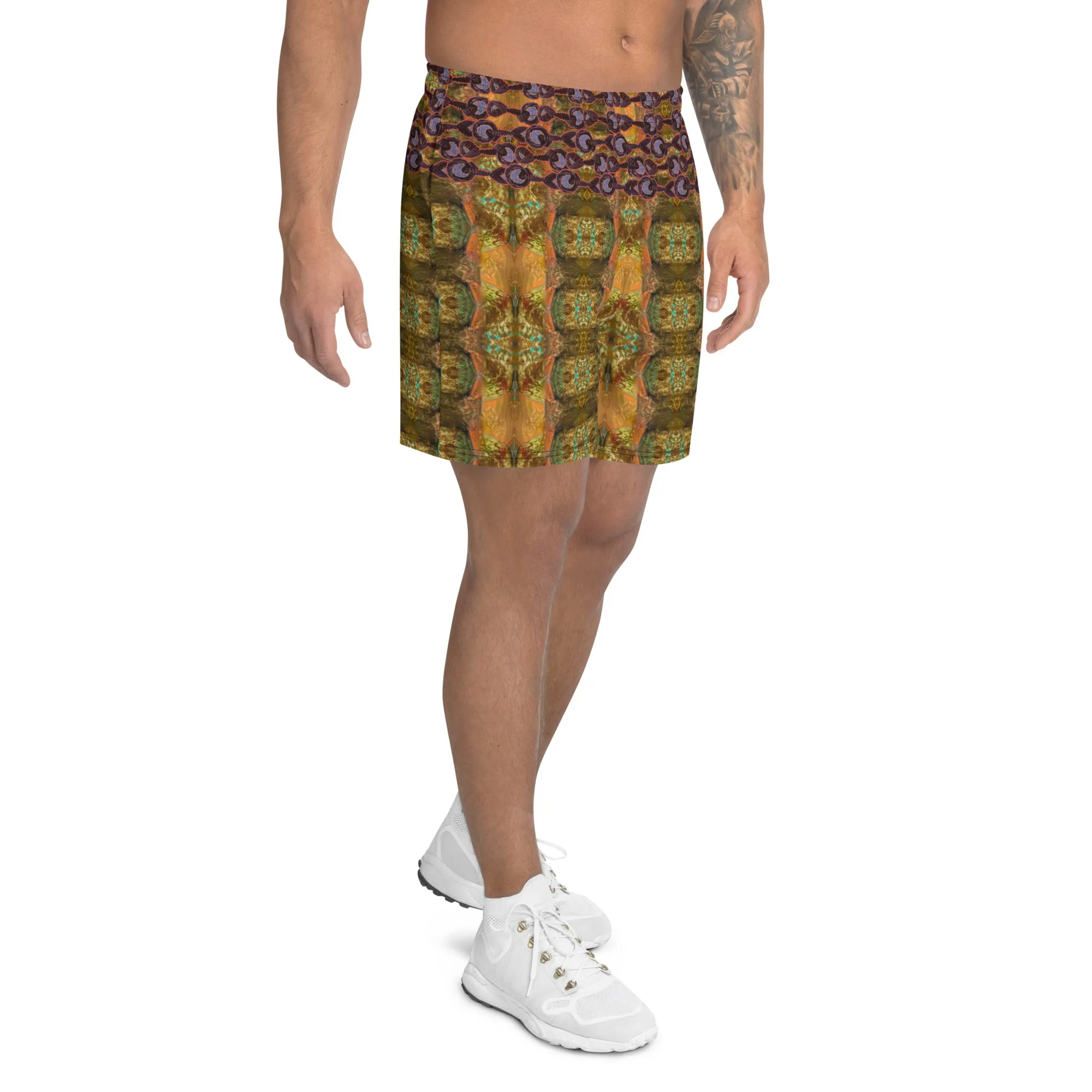 Athletic Long Shorts (Unisex)(Virilis/Muliebris)(Grail Night Rose Purple Logo) RJSTH@Fabric#6 RJSTHS2021 RJS