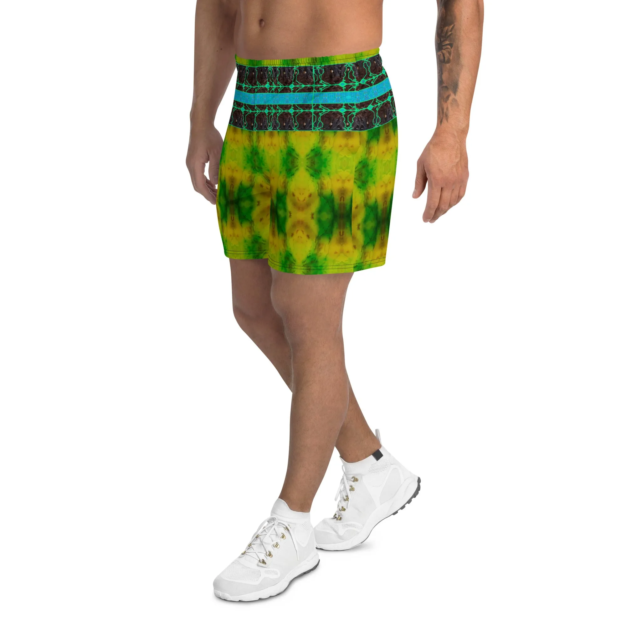 Athletic Long Shorts (Unisex)(Virilis/Muliebris)(Tree Link Stripe) RJSTH@Fabric#10 RJSTHS2021 RJS