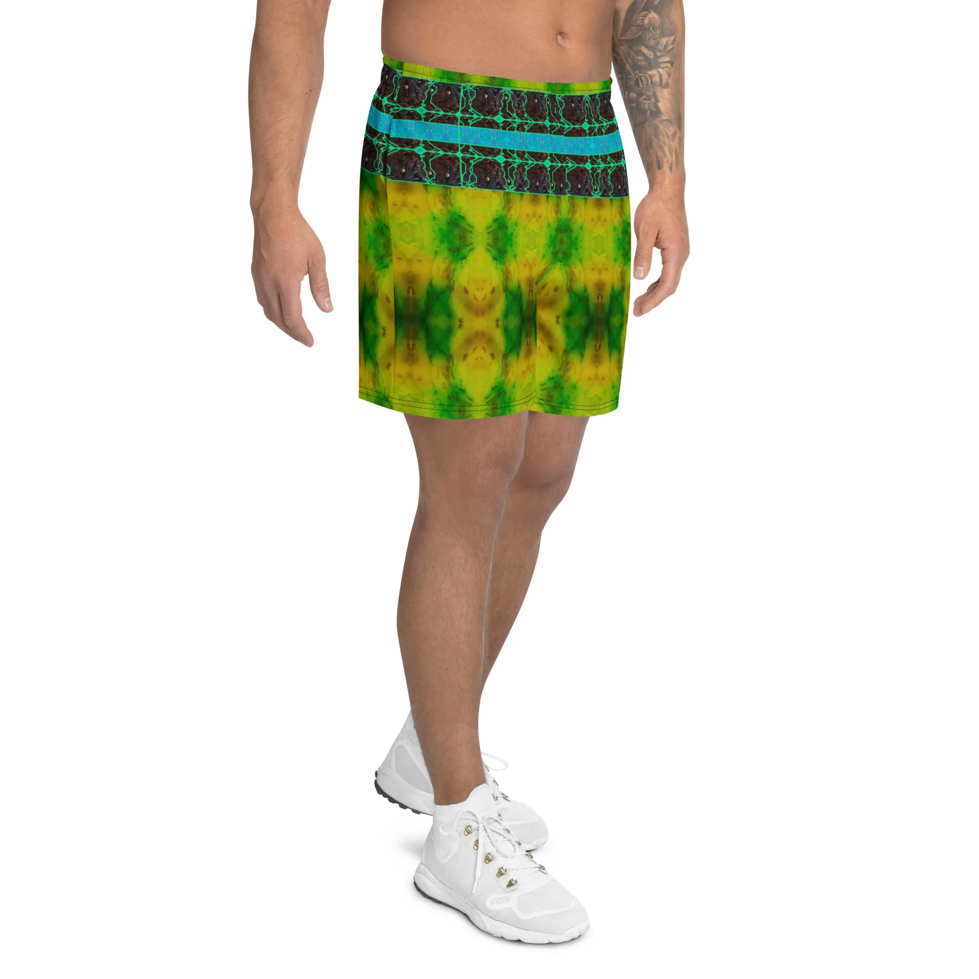Athletic Long Shorts (Unisex)(Virilis/Muliebris)(Tree Link Stripe) RJSTH@Fabric#10 RJSTHS2021 RJS