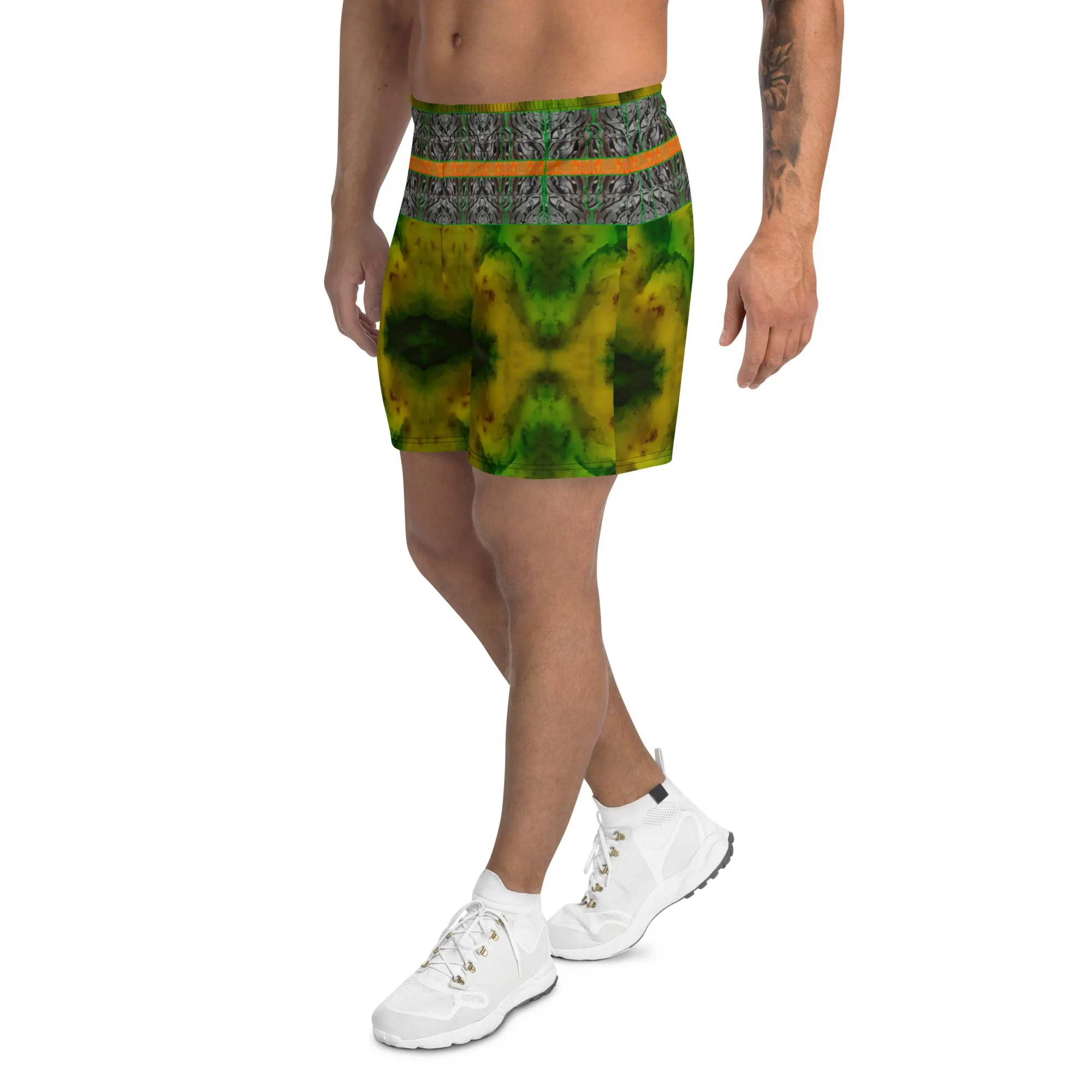 Athletic Long Shorts (Unisex)(Virilis/Muliebris)(Tree Link Stripe) RJSTH@Fabric#3 RJSTHS2021 RJS