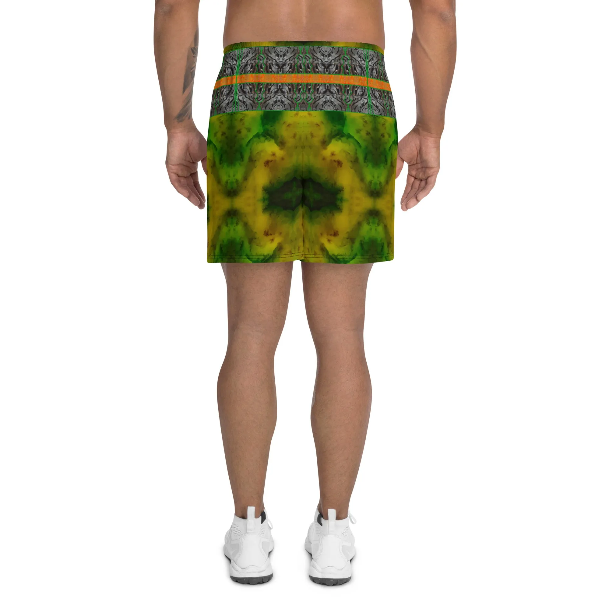 Athletic Long Shorts (Unisex)(Virilis/Muliebris)(Tree Link Stripe) RJSTH@Fabric#3 RJSTHS2021 RJS