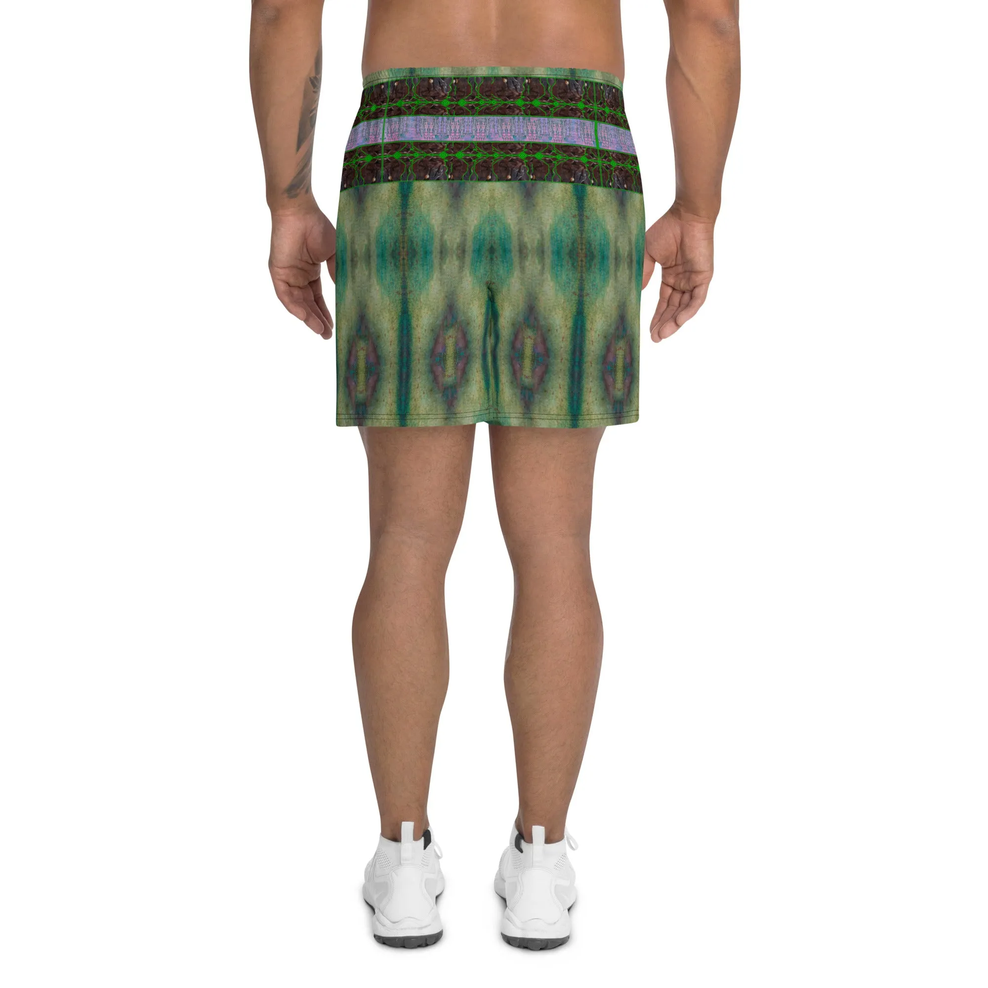 Athletic Long Shorts (Unisex)(Virilis/Muliebris)(Tree Link Stripe) RJSTH@Fabric#4 RJSTHS2021 RJS