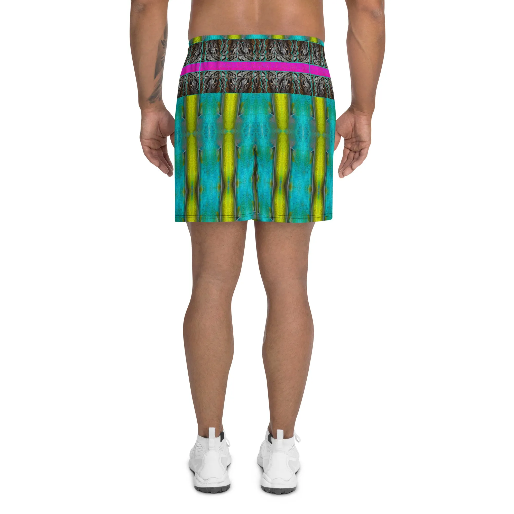 Athletic Long Shorts (Unisex)(Virilis/Muliebris)(Tree Link Stripe) RJSTH@Fabric#8 RJSTHS2021 RJS