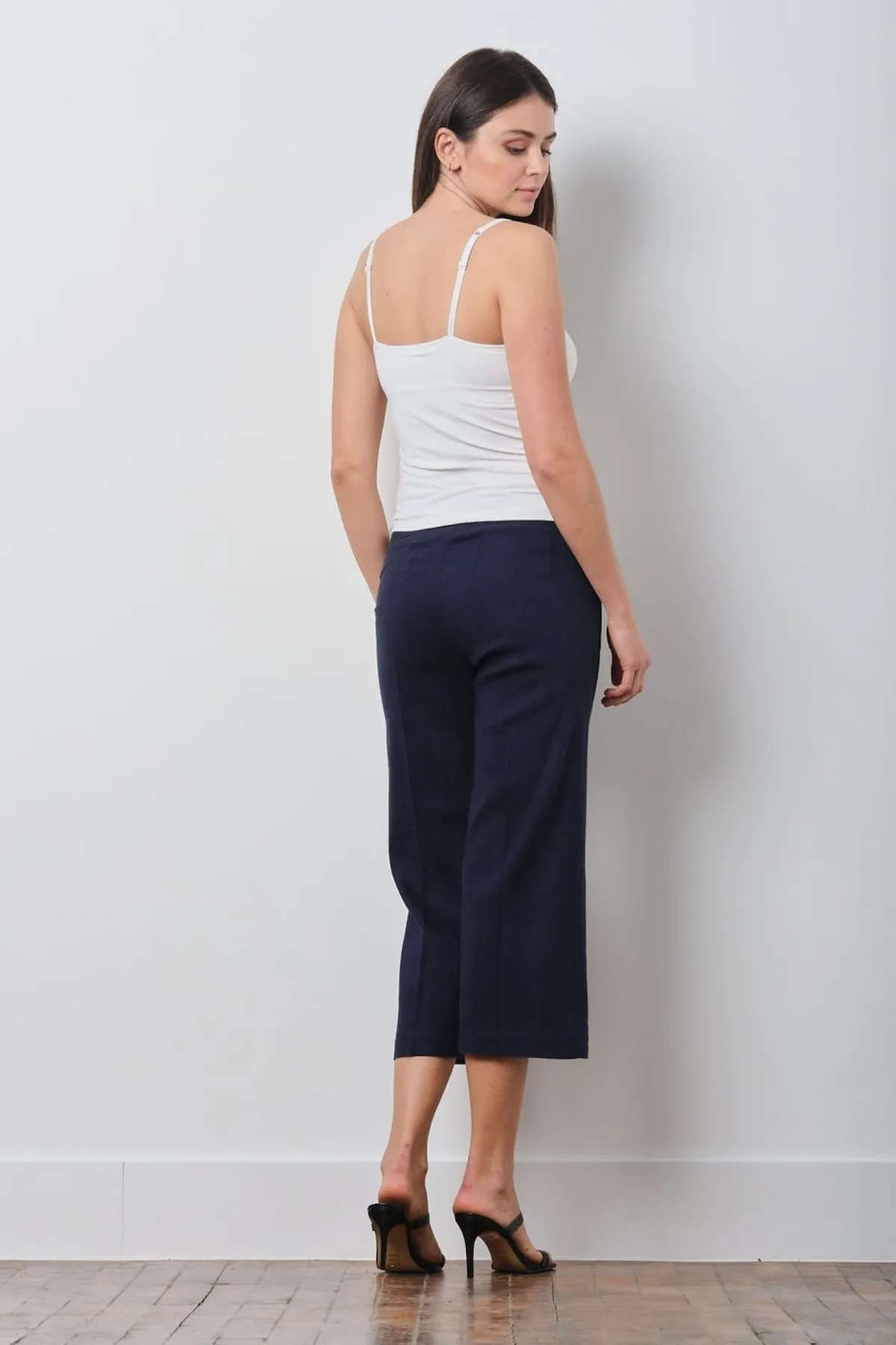 Avenue Montaigne Stretch Linen Pants