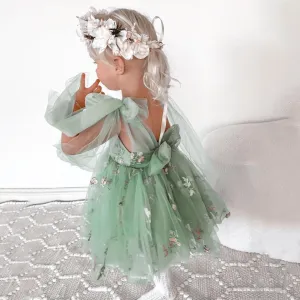 Baby Enchanted Angel Dress - Embroidered Fern