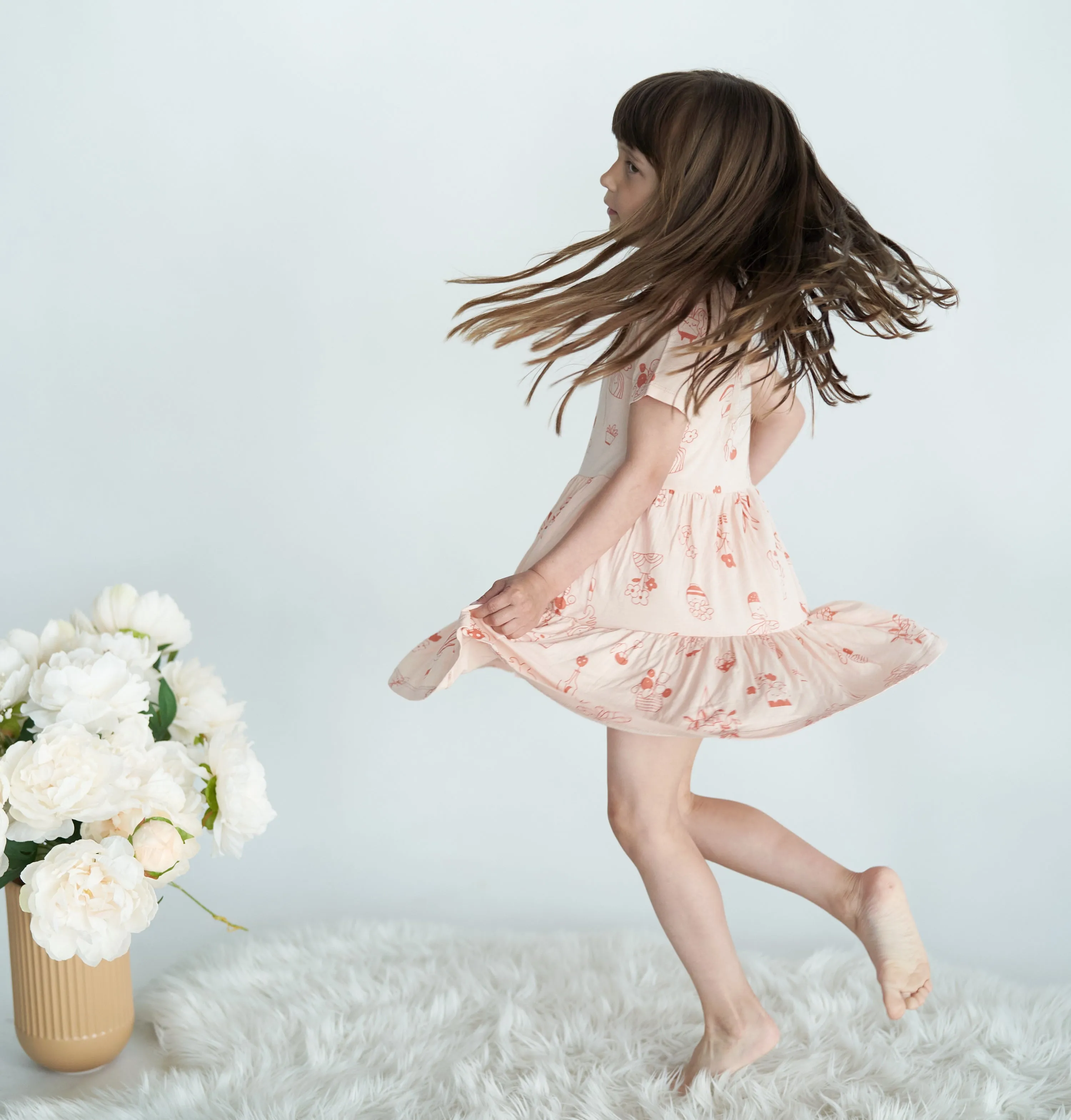 Bamboo Tiered Jersey Dress with Bloomer (Plantastic Print)