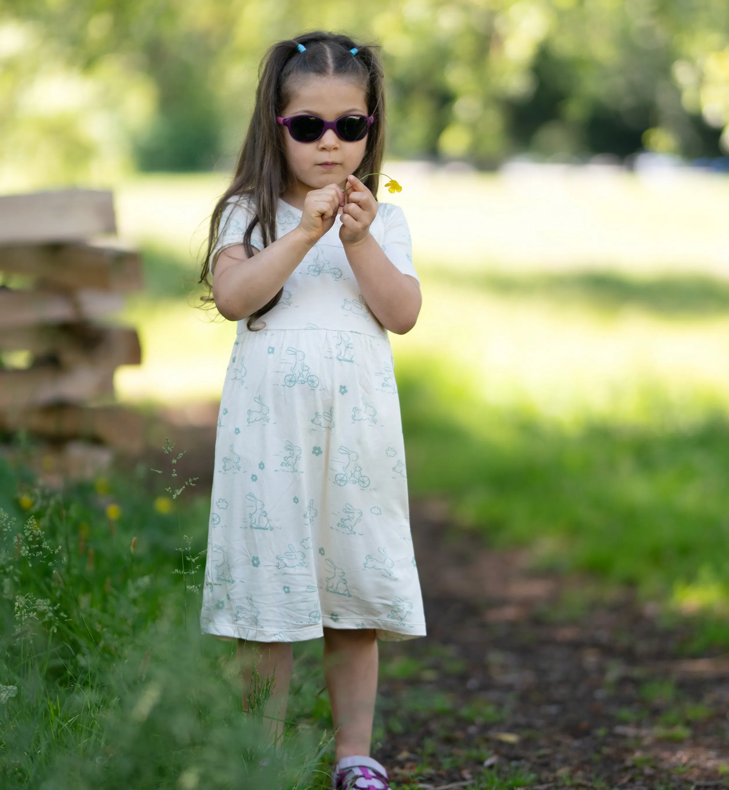 Bamboo Twirl Dress with Bloomer (Go Go Bunny Print)
