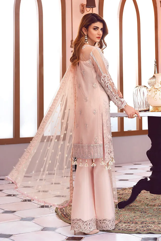 Beautiful designer Asian net embroidered dress in pink color # P2332