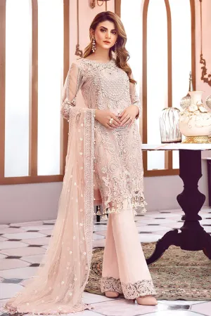 Beautiful designer Asian net embroidered dress in pink color # P2332