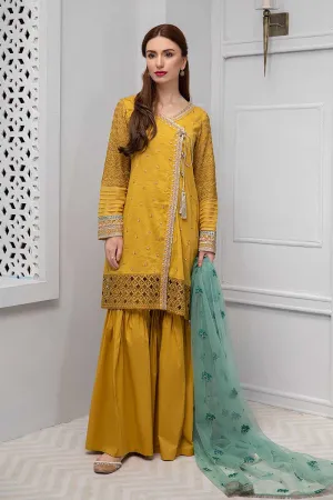 Beautiful Pakistani Eid dress in lavish mustard # P2226