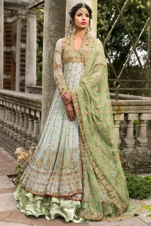 Beautiful Pakistani fancy outfit in lavish aqua color # B3305