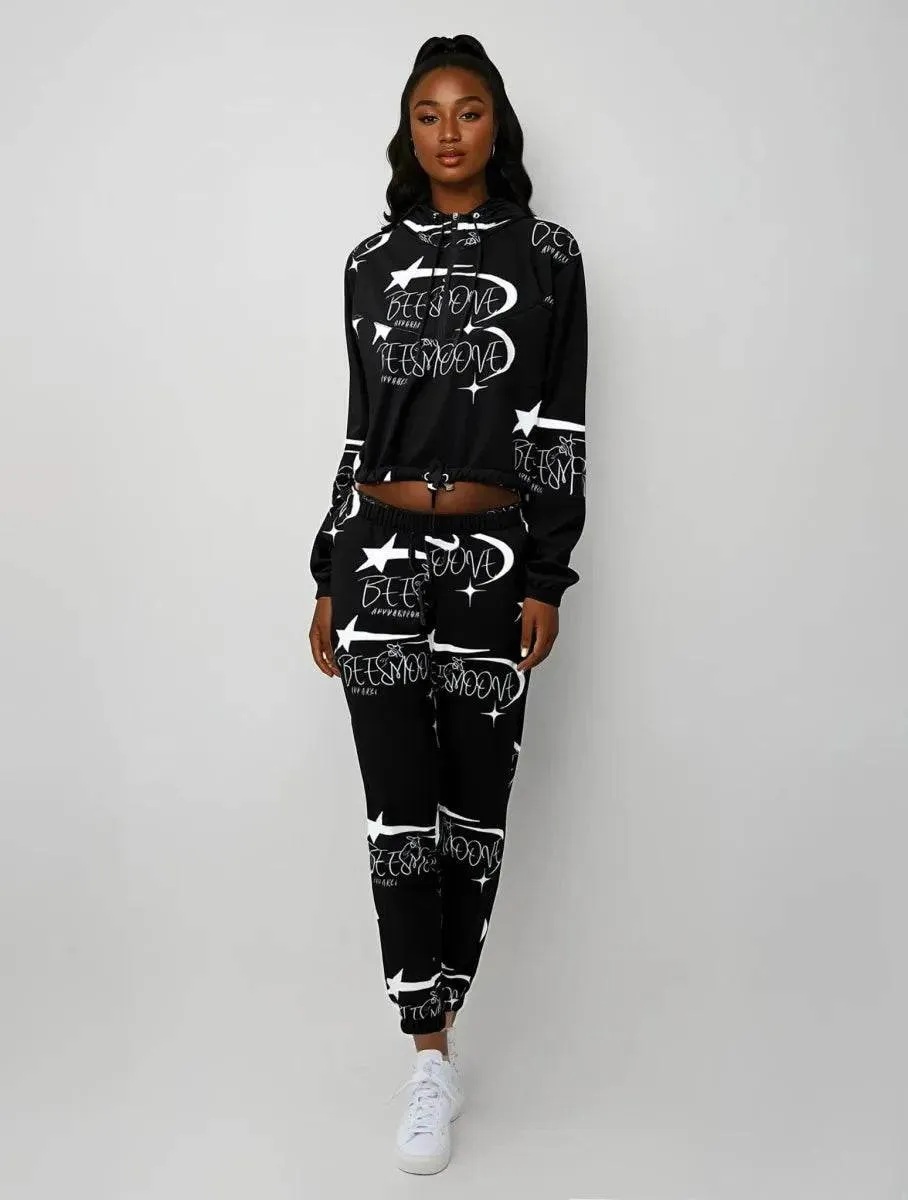 Beesmoove all star famous black Women’s cropped windbreaker