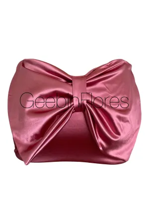 Beverly Pink Satin Bow Mini Skirt