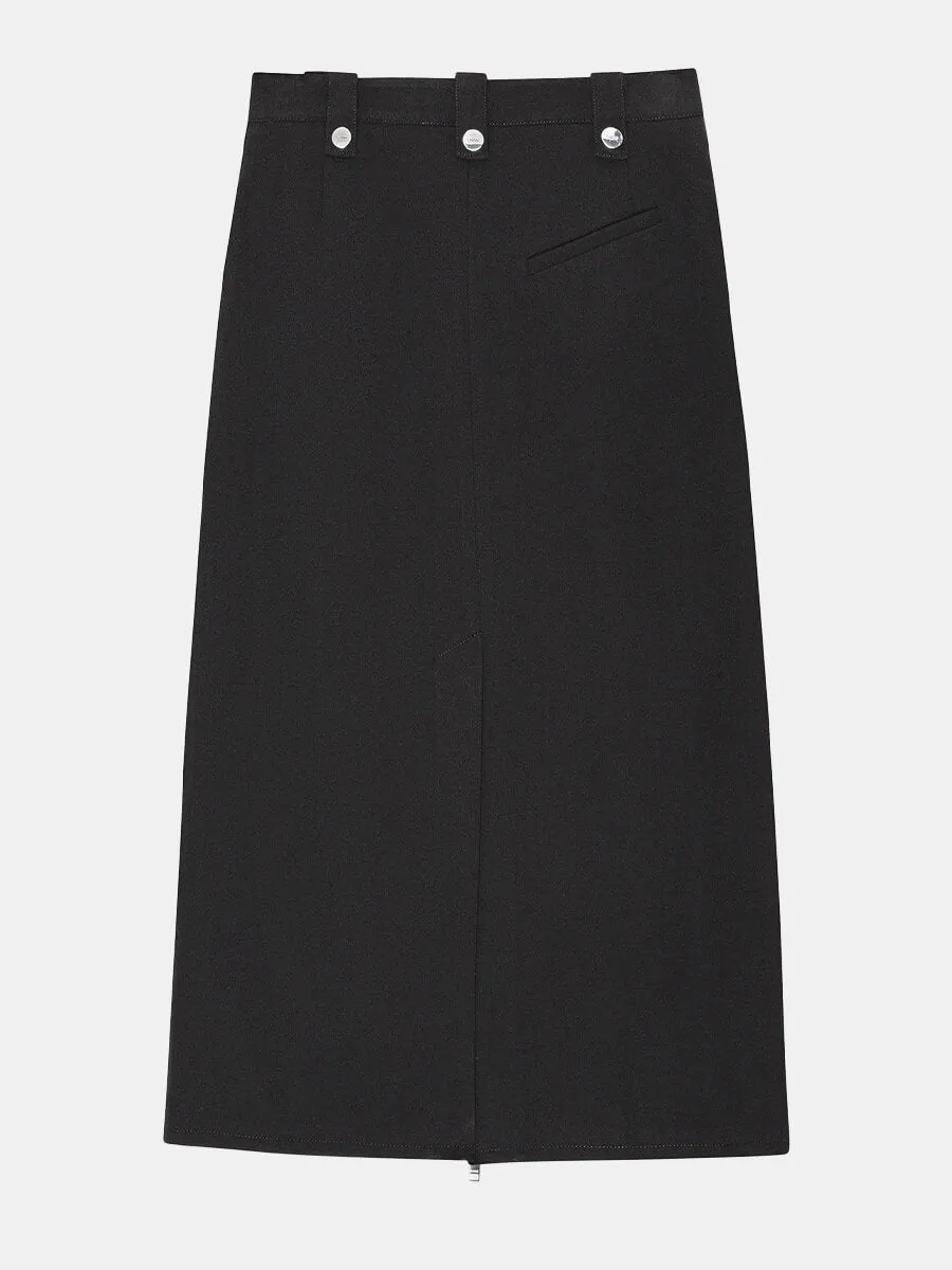 Black Bonded Crepe Skirt