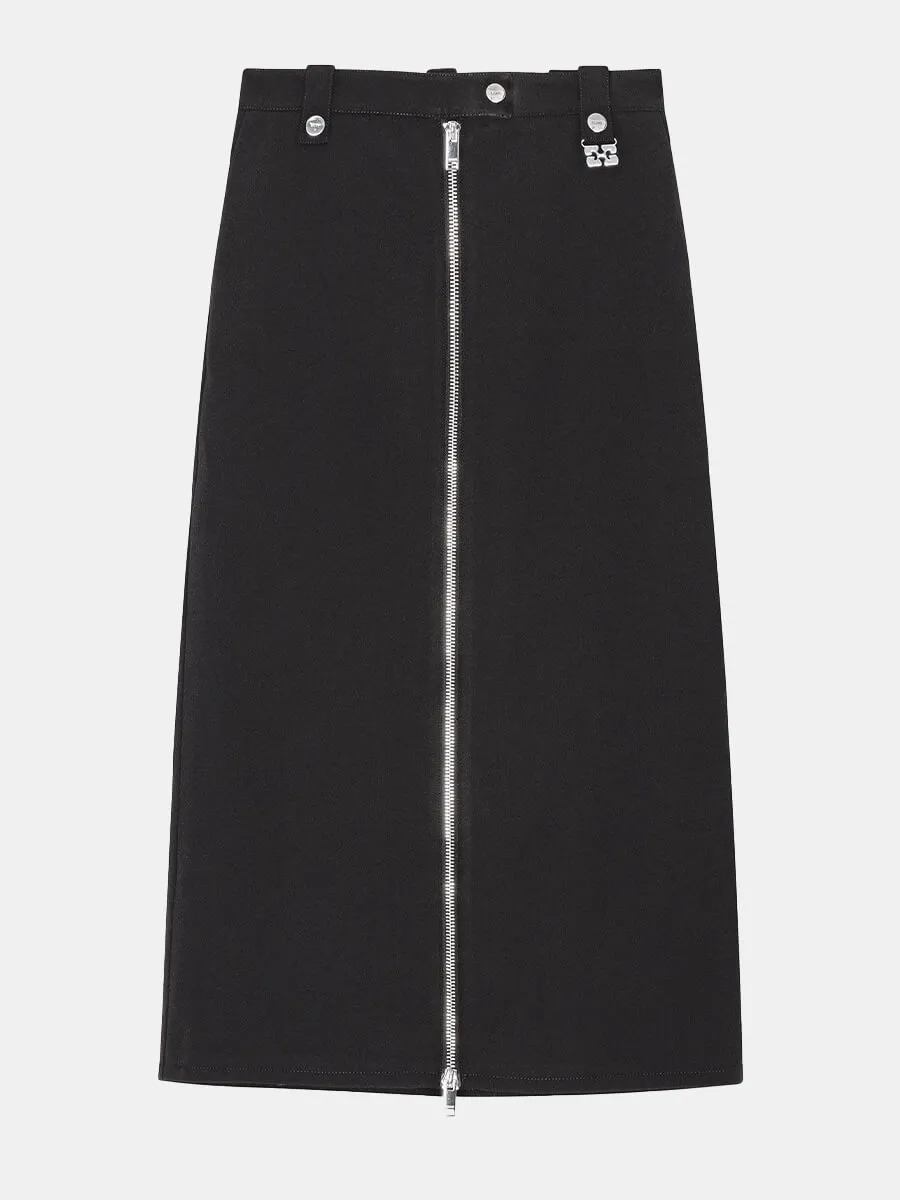 Black Bonded Crepe Skirt