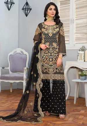 Black Chiffon Party Wear #M0116