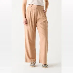 Black Tape High Waist Linen Wide Leg Trouser