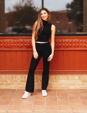 Blk High Neck Sleeveless Sweater SWT9901