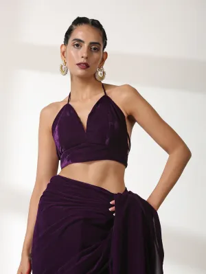 Blouse - Plush Velvet Leaf Halter