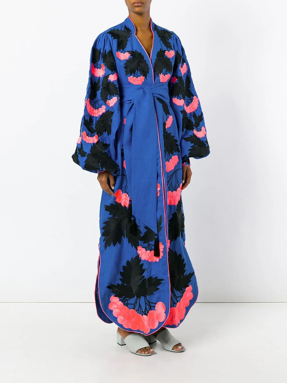 Blue embroidered dress