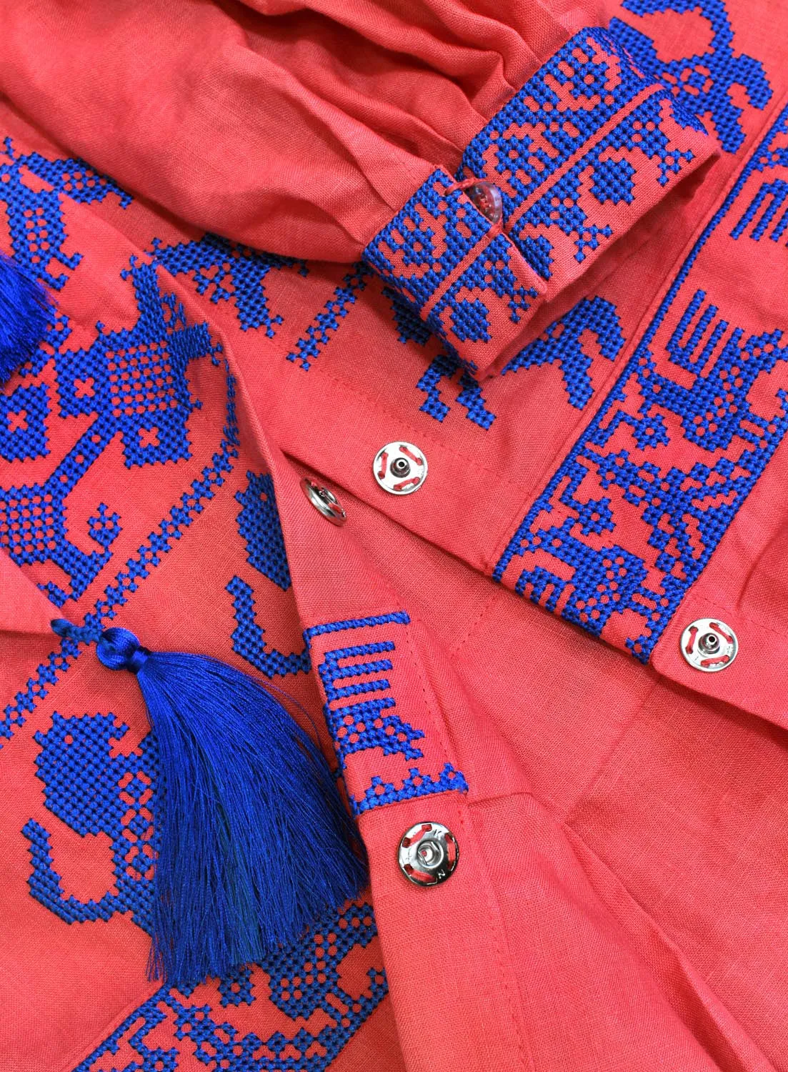 Boho style kaftan with embroidery
