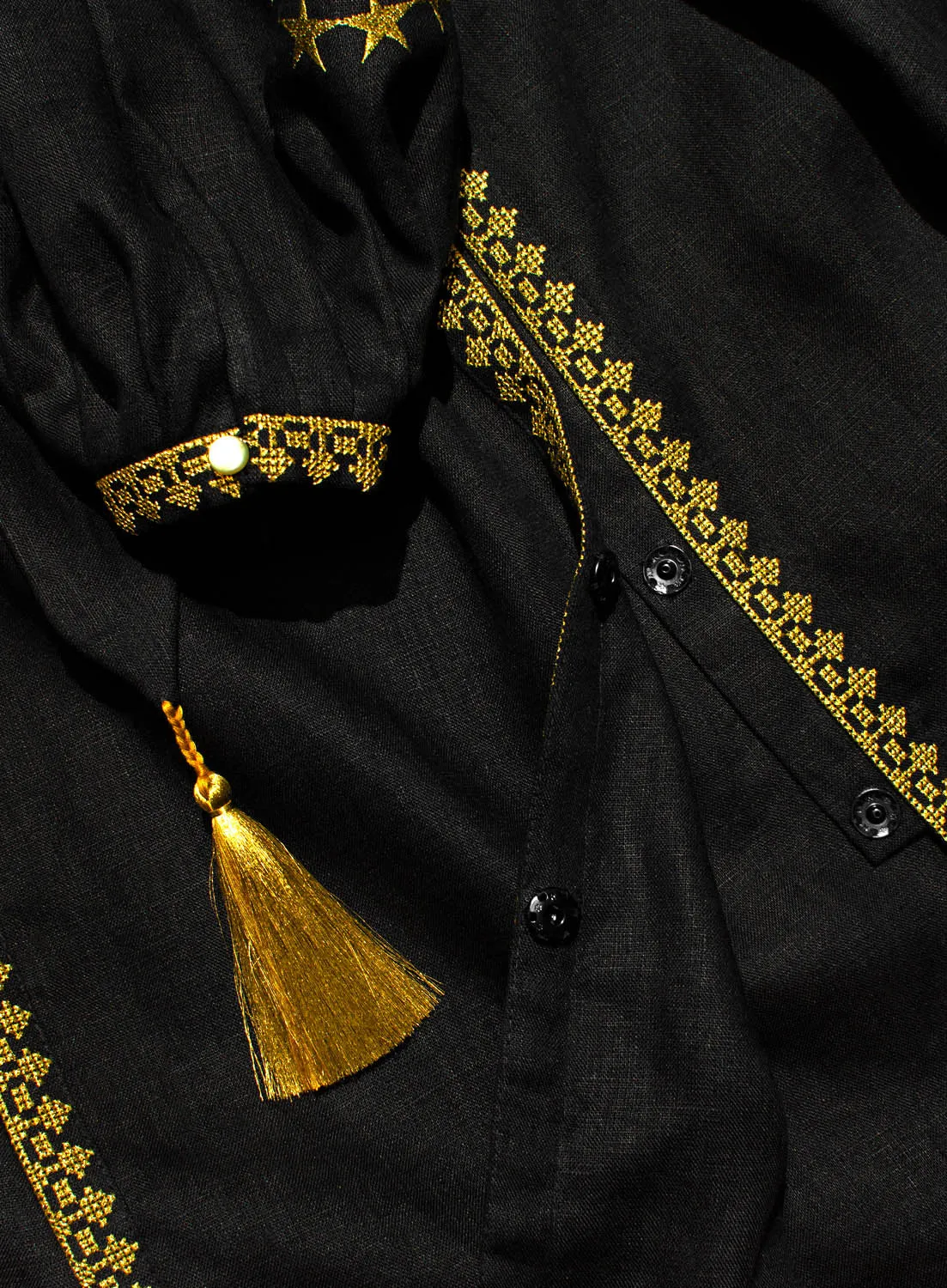 Boho style Kaftan with golden embroidery