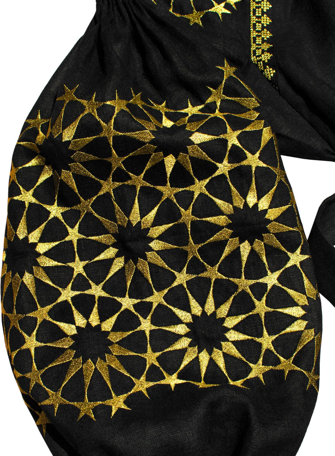 Boho style Kaftan with golden embroidery
