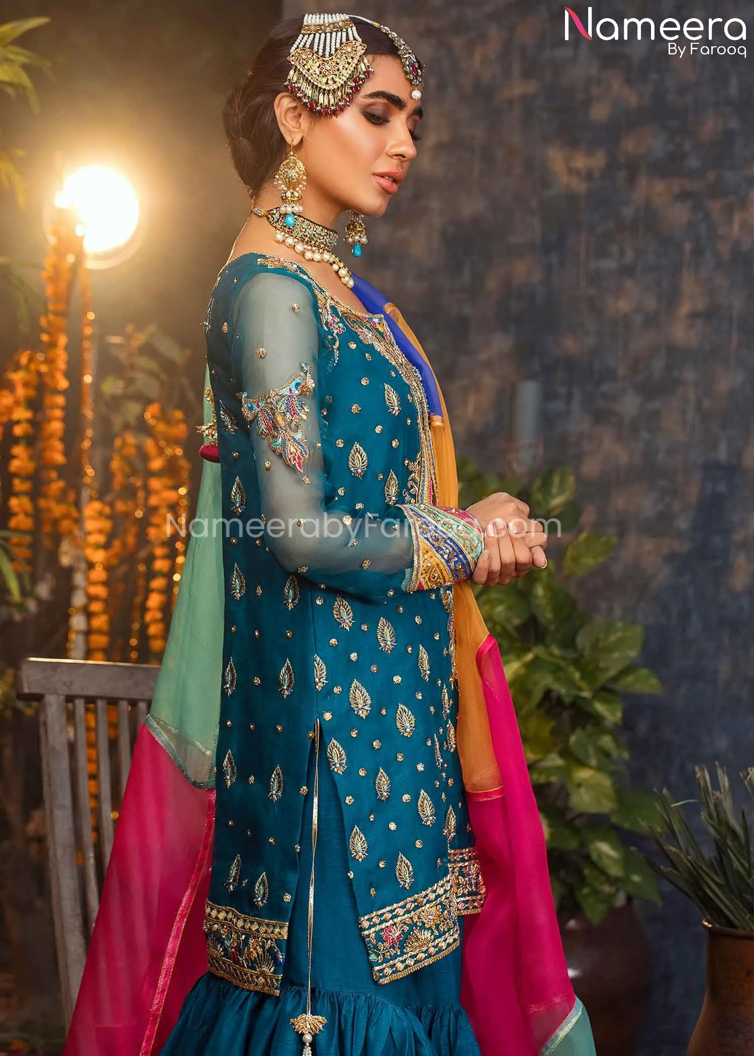 Bridal Mehndi Dresses for Pakistani Designers #BB235
