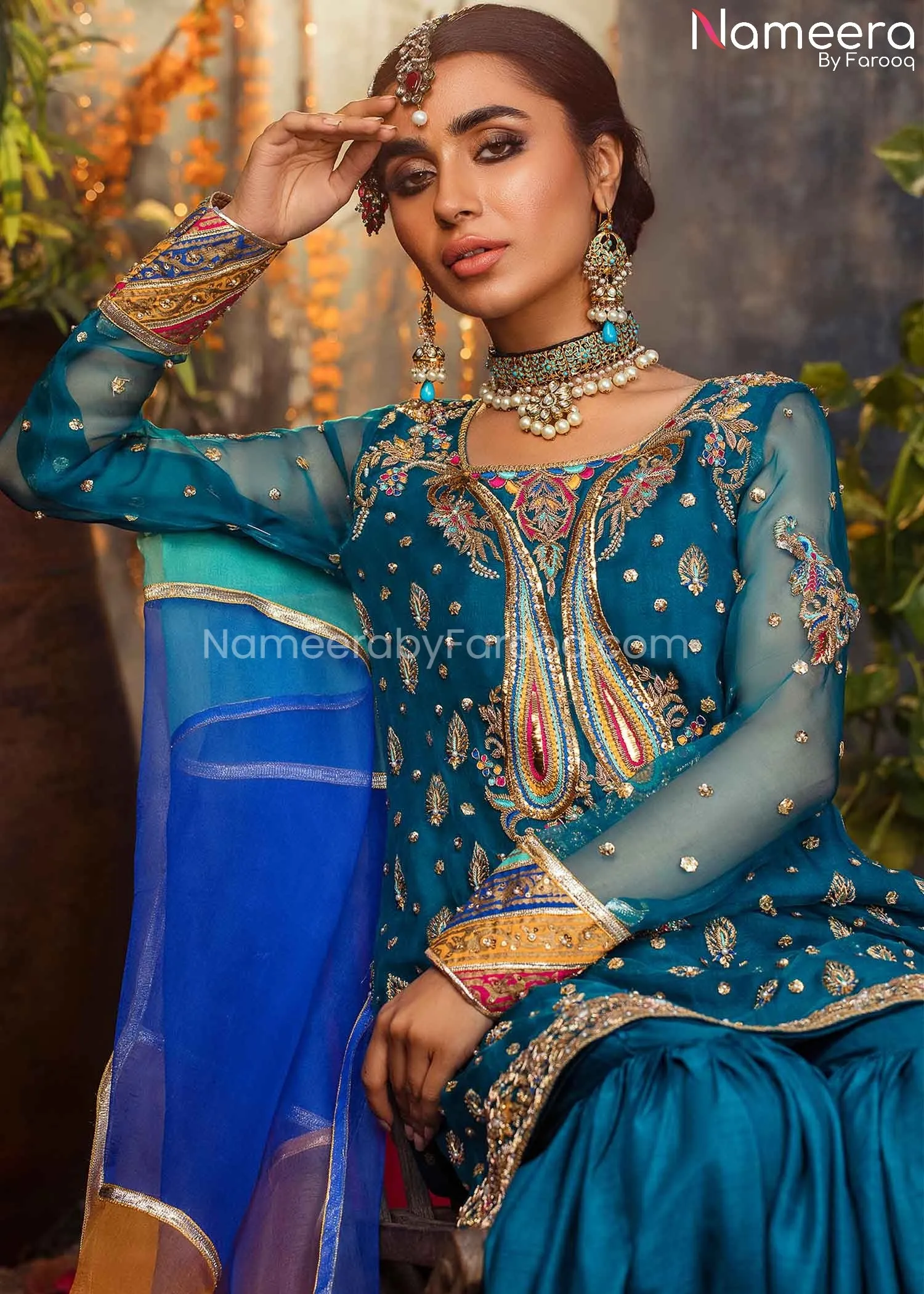 Bridal Mehndi Dresses for Pakistani Designers #BB235