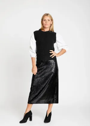Burgess Sequin Skirt - Black