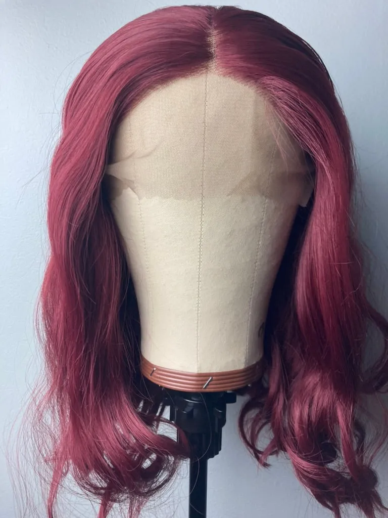 Burgundy Red Short Bob Wigs 13×4 Lace Front Wig