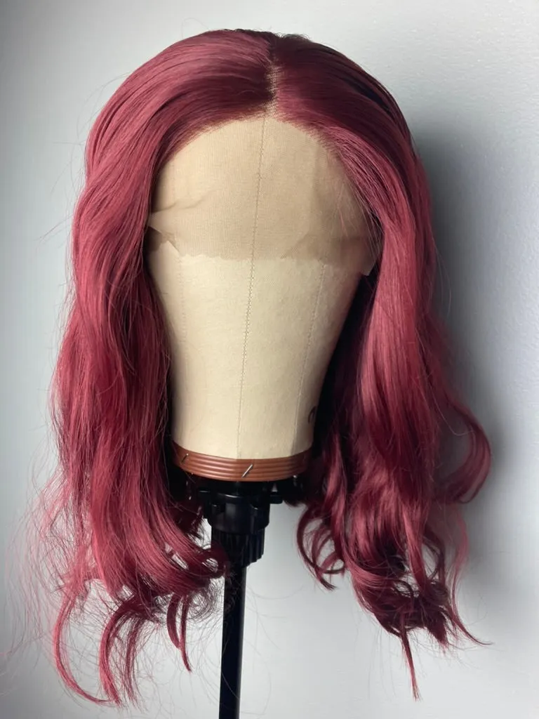 Burgundy Red Short Bob Wigs 13×4 Lace Front Wig