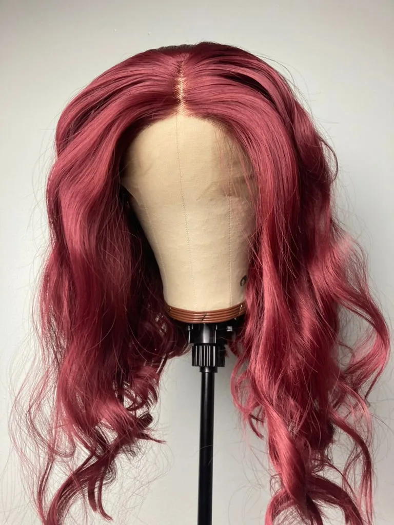 Burgundy Red Short Bob Wigs 13×4 Lace Front Wig