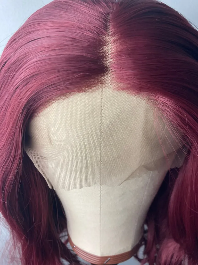 Burgundy Red Short Bob Wigs 13×4 Lace Front Wig