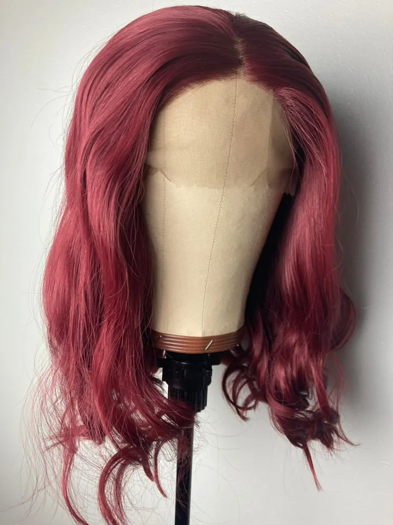 Burgundy Red Short Bob Wigs 13×4 Lace Front Wig