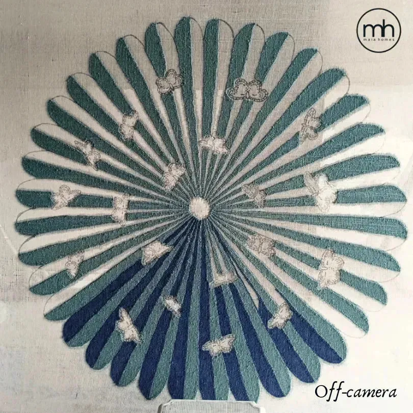 Butterflies over Flower Hand Tufted Wool Rug
