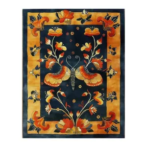 Butterfly Blossom Elegance Tufted Wool Rug