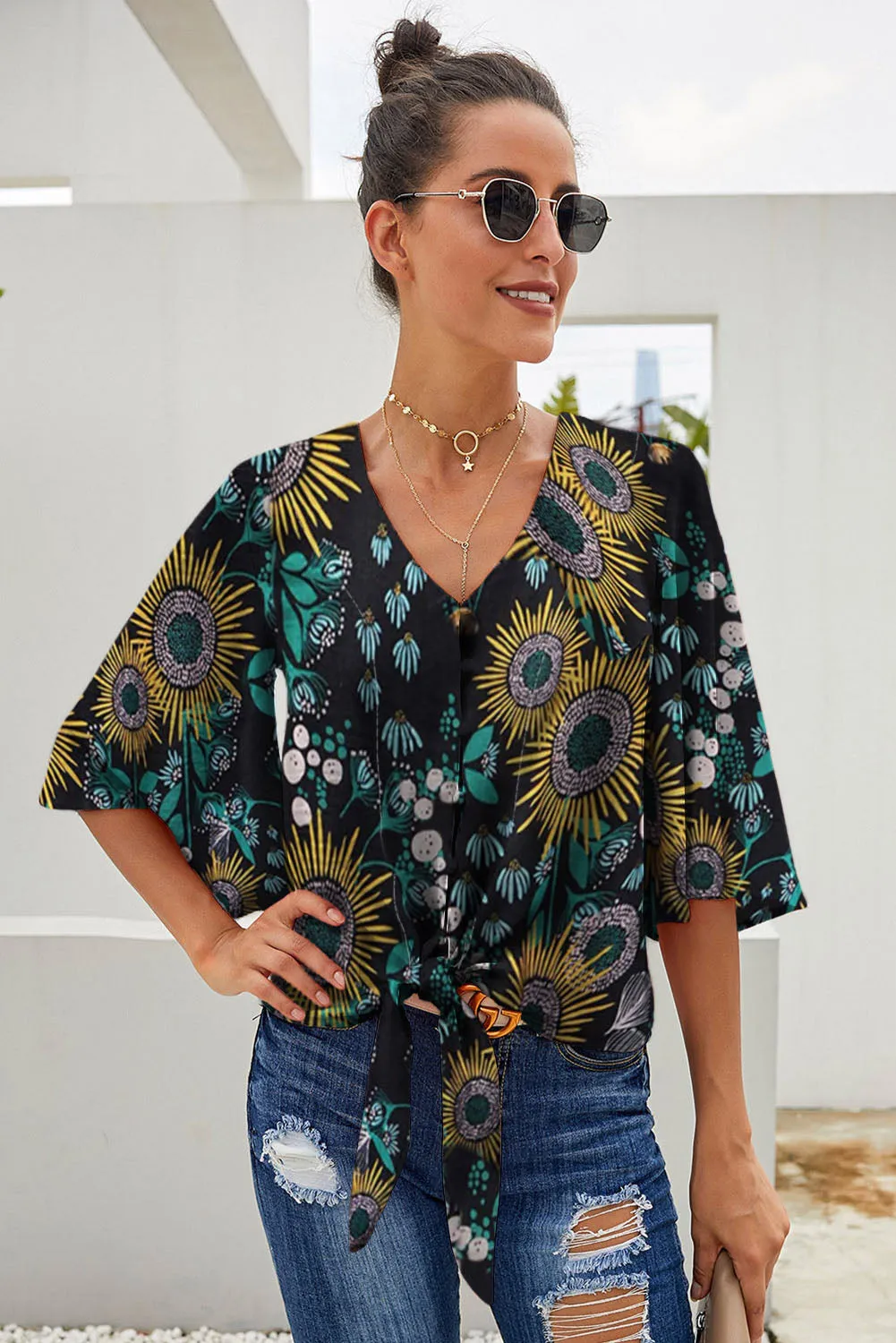 Button Tie Top